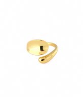 Orelia Molten Asymmetric Open Ring Gold colored