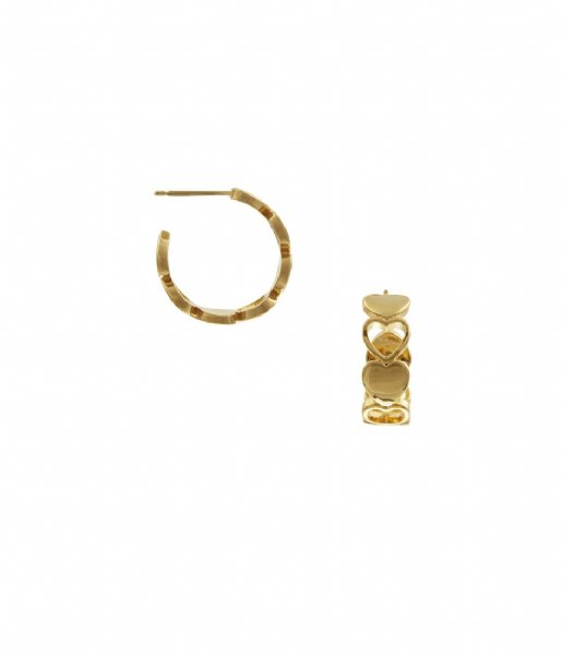 Orelia  Stationed Cut Out Heart Huggie Hoops Gold colored