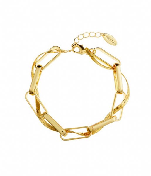 Orelia  Entwined Open Link And Snake Chain Bracelet Gold colored