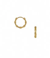 Orelia Bamboo Detail Huggie Hoops Gold colored