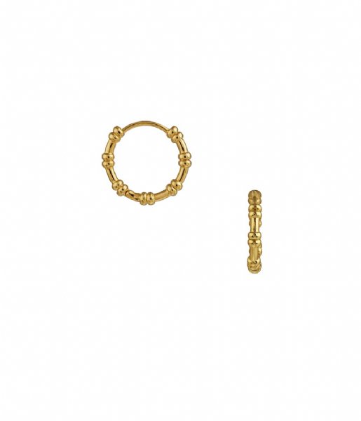 Orelia  Bamboo Detail Huggie Hoops Gold colored