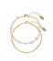 Orelia Armband Snake Chain And Pearl 2 Row Bracelet Gold colored