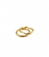 Orelia Organic Wave Ring Pack Gold colored