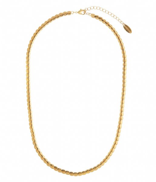 Orelia  Flat Twist Chain Necklace Gold Plated