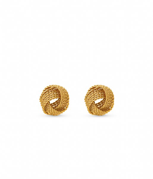 Orelia  Statement Woven Knot Earring Pale Gold