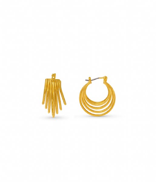 Orelia  Graduated Cage Hoops Pale Gold