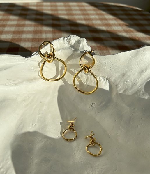 Orelia  Statement Interlocking Knot Earrings Pale Gold