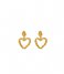 Orelia  Textured Open Heart Drop Earrings Pale Gold
