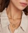 Orelia  Braided Texture Interlocking Open Circle Necklace Pale Gold
