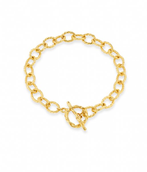 Orelia  Rope Interlocking T-Bar Bracelet Pale Gold