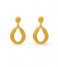 Orelia  Statement Scallop Open Drop Earrings Pale Gold