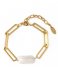 Orelia  Pearl Chain Bracelet Goudkleurig