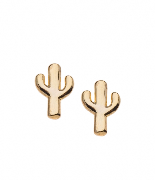 Orelia  Mini Cactus Stud Earrings pale gold
