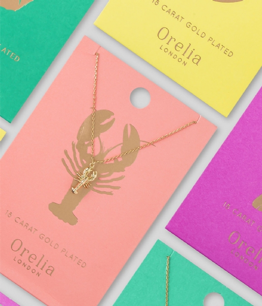 Orelia  Lobster Ditsy Necklace  pale gold