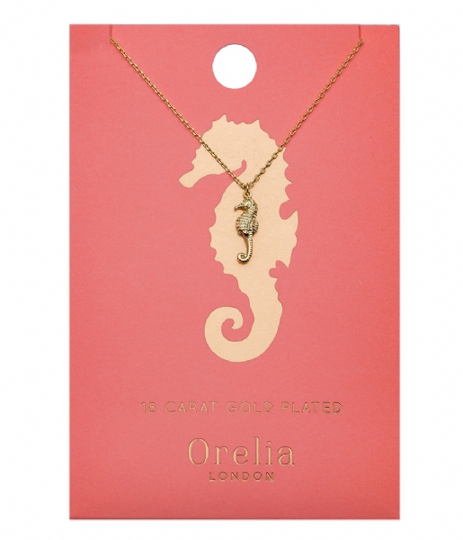 Orelia  Seahorse Ditsy Necklace pale gold
