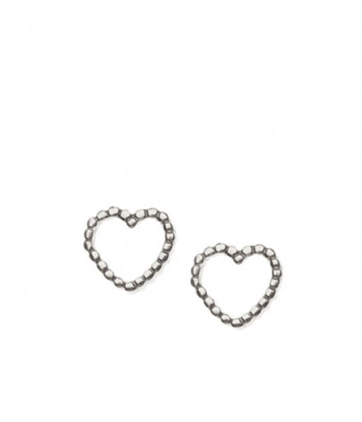 Orelia  Tiny Open Heart Stud Earrings silver (8079)