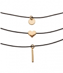 Orelia Kettingen 3 Row Charm Choker Set Zwart orelia kopen in de aanbieding