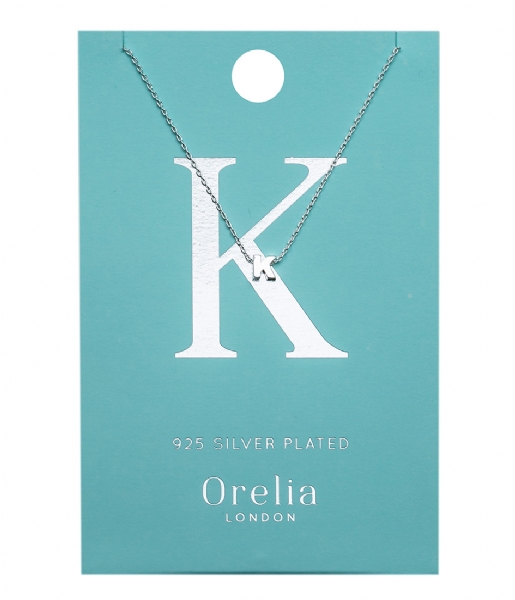 Orelia  Necklace Initial K silver plated (21149)