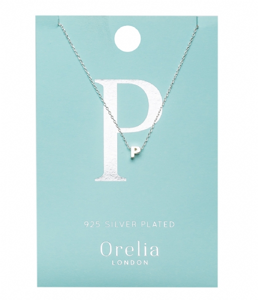 Orelia  Necklace Initial P silver plated (21155)