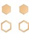 Orelia  Hexagon Stud 2 Pack pale gold (22008)