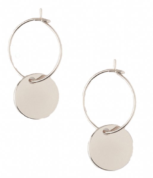 Orelia  Mini Coin Hoop Earring silver (22701)