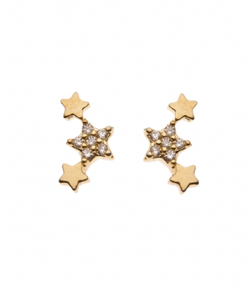 Orelia  Triple Star Earrings pale gold