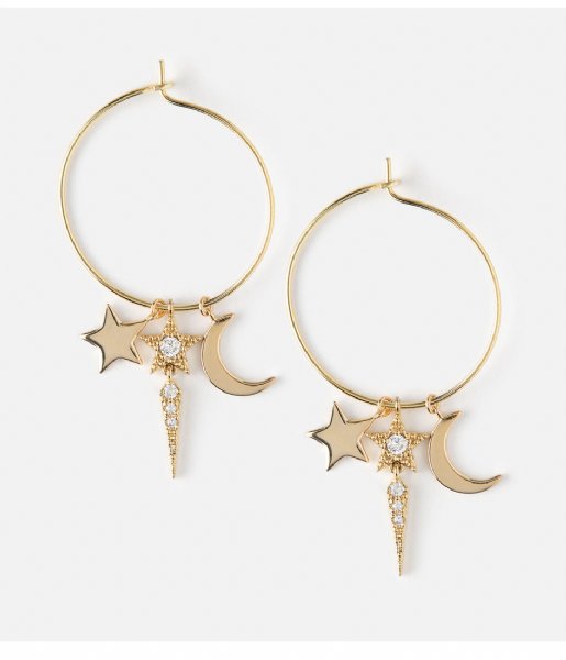 Orelia  Celestial Charm Cluster Hoops pale gold plated (23310)