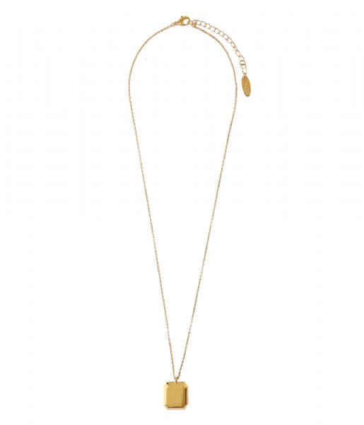 Orelia Ketting Bevelled Square Short Necklace pale gold plated (ORE25157)