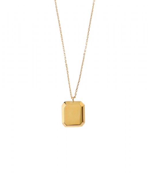 Orelia Ketting Bevelled Square Short Necklace pale gold plated (ORE25157)