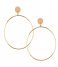 Orelia  Disc Hoop Drop Earrings pale gold plated (ORE24067)