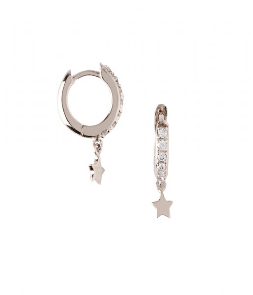 Orelia  Pave Huggie With Star Drop silver plated (ORE22929)