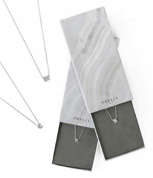 Orelia  Necklace initial A Silver plated (ORE26369)