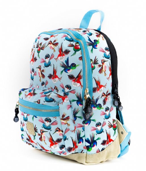 Pick & Pack  Birds Backpack M 13 Inch Dusty blue (71)