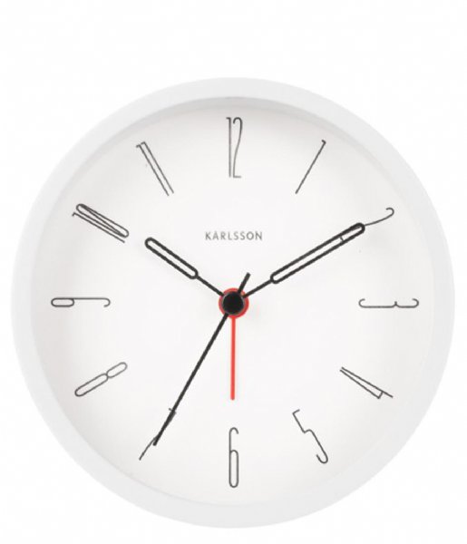 Karlsson  Alarm Clock Belle Numbers Iron White (KA5915WH)