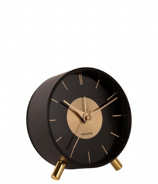 Karlsson  Alarm Clock Gold Disc Black (KA5919BK)