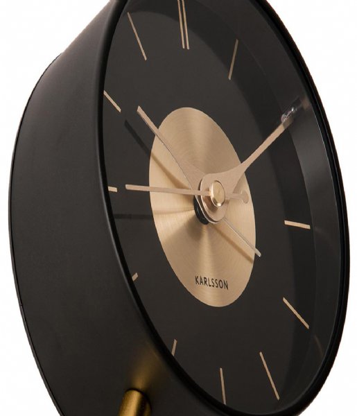 Karlsson  Alarm Clock Gold Disc Black (KA5919BK)