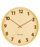 Karlsson Wall Clock Summertime Wood Soft yellow (KA5920LY)