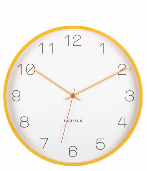 Karlsson  Wall Clock Joy Wood W. Accents Ochre Yellow (KA5926YE)