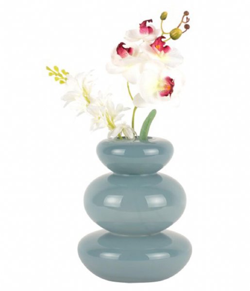 Present Time  Vase Bubbles Glass Small Soft Blue (PT3965LB)