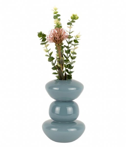 Present Time  Vase Bubbles Glass Medium Soft Blue (PT3966LB)