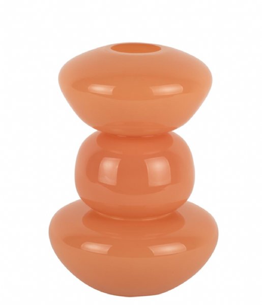 Present Time  Vase Bubbles Glass Medium Soft Orange (PT3966LO)