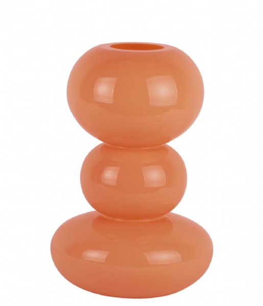 Present Time  Vase Bubbles Glass Large Soft Orange (PT3967LO)