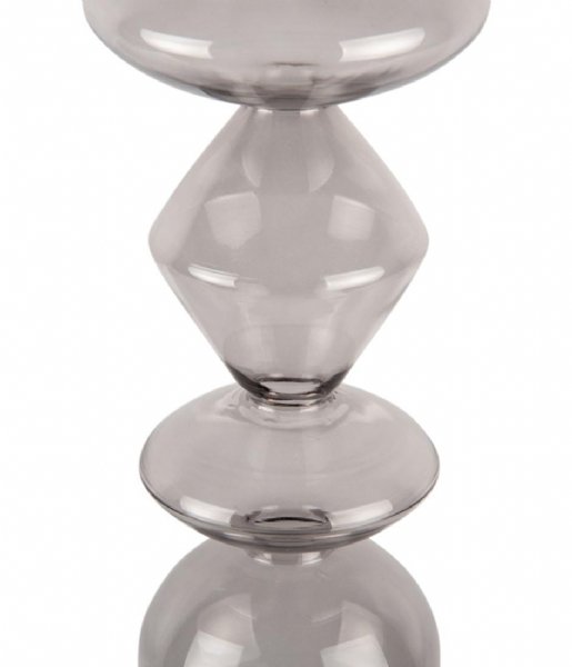 Present Time  Candle Holder Totem Glass Xl Black (PT3969BK)