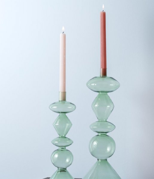Present Time  Candle Holder Totem Glass Xl Jungle Green (PT3969GR)