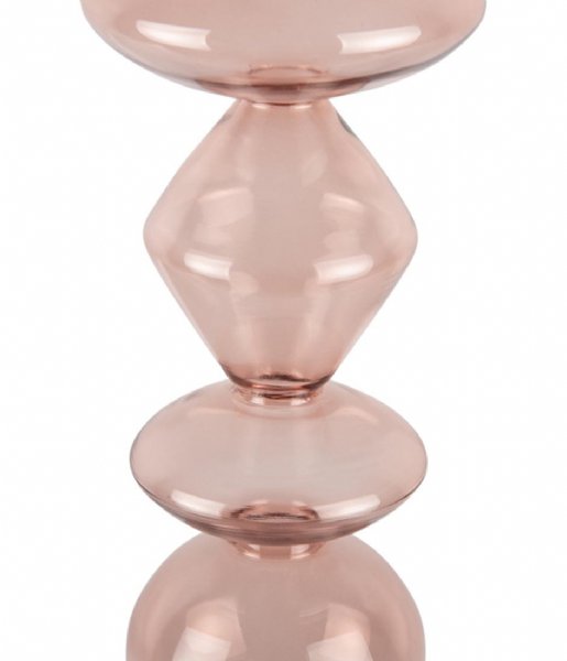 Present Time  Candle Holder Totem Glass Xl Faded Pink (PT3969PI)