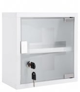 Present Time Wall Cabinet Medicine Small Metal White (PT3973WH)