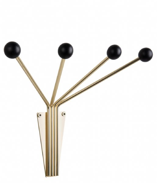 Present Time  Hat Rack Neptune Balls Small Gold with Black (PT4007BK)