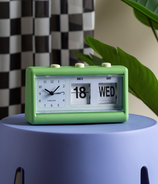 Karlsson  Alarm Clock Data Flip Rubberized Bright Green (KA5941BG)