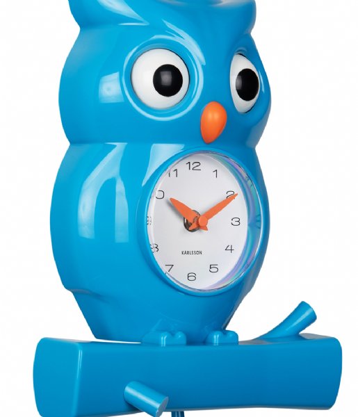 Karlsson  Wall Clock Owl Pendulum ABS Bright Blue (KA5965BB)