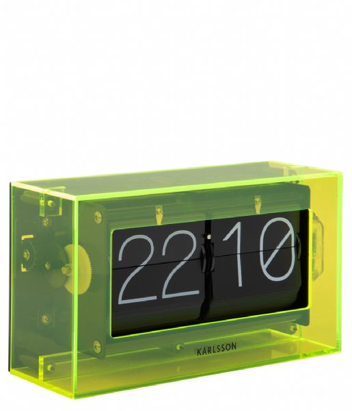 Karlsson  Table Clock Boxed Flip Acrylic Neon Yellow (KA5976YE)